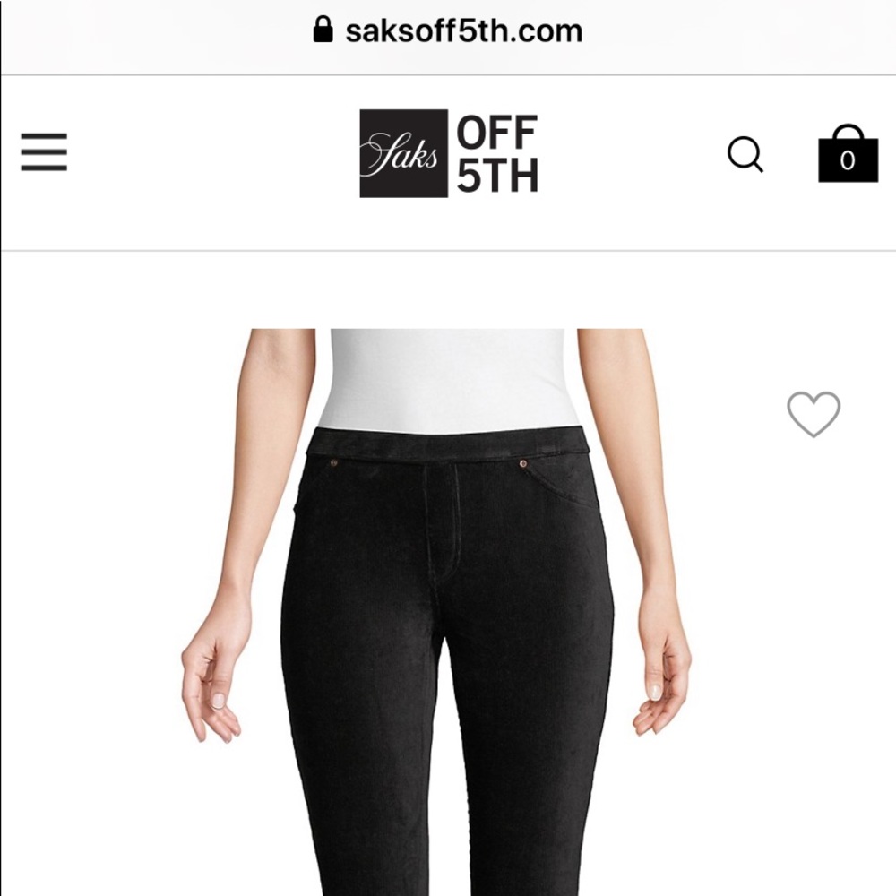 HUE Stretch Corduroy Jeggings-Black-Sz M